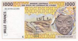 1000 Francs p.711Ka 1991